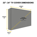 Outdoor TV Cover,Weatherproof Universal Protector for 22''- 24'' LCD, LED, Television Sets - Compatible with Most Mounts & Stands. Built In Remote Controller Storage - Black