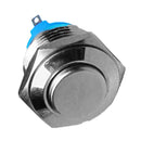 16mm High Round Cap Waterproof Momentary Type Stainless Steel Metal Push Button Switch 250V 3A 1NO SPST