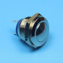 16mm Round Waterproof Momentary Type Stainless Steel Metal Push Button Switch 250V 3A 1NO SPST
