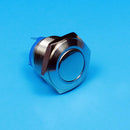 16mm Flat Waterproof Momentary Type Stainless Steel Metal Push Button Switch 250V 3A 1NO SPST