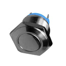 16mm Flat Waterproof Momentary Type Stainless Steel Metal Push Button Switch 250V 3A 1NO SPST