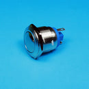 19mm Round Cap Waterproof Momentary Type Stainless Steel Metal Push Button Switch 250V 3A 1NO SPST