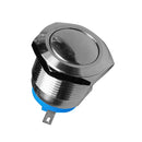 19mm Round Cap Waterproof Momentary Type Stainless Steel Metal Push Button Switch 250V 3A 1NO SPST
