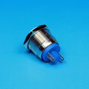 19mm Round Cap Waterproof Momentary Type Stainless Steel Metal Push Button Switch 250V 3A 1NO SPST