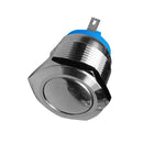 19mm Round Cap Waterproof Momentary Type Stainless Steel Metal Push Button Switch 250V 3A 1NO SPST