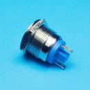 19mm Flat Waterproof Momentary Type Stainless Steel Metal Push Button Switch 250V 3A 1NO SPST