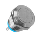 19mm Flat Waterproof Momentary Type Stainless Steel Metal Push Button Switch 250V 3A 1NO SPST