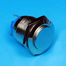 19mm High Round Cap Waterproof Momentary Type Stainless Steel Metal Push Button Switch 250V 3A 1NO SPST