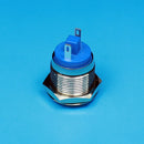19mm High Round Cap Waterproof Momentary Type Stainless Steel Metal Push Button Switch 250V 3A 1NO SPST