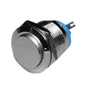 19mm High Round Cap Waterproof Momentary Type Stainless Steel Metal Push Button Switch 250V 3A 1NO SPST