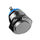 19mm High Round Cap Waterproof Momentary Type Stainless Steel Metal Push Button Switch 250V 3A 1NO SPST