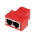 RJ45 Splitter Connector,1 to 2 Ways RJ-45 Interface Splitter Ethernet Cable Socket Adapter 8P8C HUB Network LAN Internet PC laptop Router Contact Modular Plug For Cat5 Cat5e Cat6 Cat7 Ethernet Cables Red