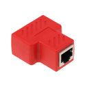 RJ45 Splitter Connector,1 to 2 Ways RJ-45 Interface Splitter Ethernet Cable Socket Adapter 8P8C HUB Network LAN Internet PC laptop Router Contact Modular Plug For Cat5 Cat5e Cat6 Cat7 Ethernet Cables Red