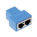 RJ45 Splitter Connector,1 to 2 Ways RJ-45 Interface Splitter Ethernet Cable Socket Adapter 8P8C HUB Network LAN Internet PC laptop Router Contact Modular Plug For Cat5 Cat5e Cat6 Cat7 Ethernet Cables Blue