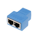 RJ45 Splitter Connector,1 to 2 Ways RJ-45 Interface Splitter Ethernet Cable Socket Adapter 8P8C HUB Network LAN Internet PC laptop Router Contact Modular Plug For Cat5 Cat5e Cat6 Cat7 Ethernet Cables Blue
