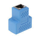 RJ45 Splitter Connector,1 to 2 Ways RJ-45 Interface Splitter Ethernet Cable Socket Adapter 8P8C HUB Network LAN Internet PC laptop Router Contact Modular Plug For Cat5 Cat5e Cat6 Cat7 Ethernet Cables Blue