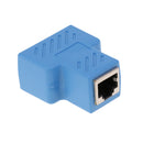 RJ45 Splitter Connector,1 to 2 Ways RJ-45 Interface Splitter Ethernet Cable Socket Adapter 8P8C HUB Network LAN Internet PC laptop Router Contact Modular Plug For Cat5 Cat5e Cat6 Cat7 Ethernet Cables Blue