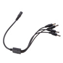 DC 1 Female to 4 Male Power Splitter Cable for Security CCTV Parking Camera, LED Strip Light