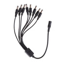 1 to 8 Way Power Adapter Splitter Cable Pigtails 12V DC 410mm/16''for CCTV Parking Camera Car Monitor