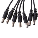 1 to 8 Way Power Adapter Splitter Cable Pigtails 12V DC 410mm/16''for CCTV Parking Camera Car Monitor