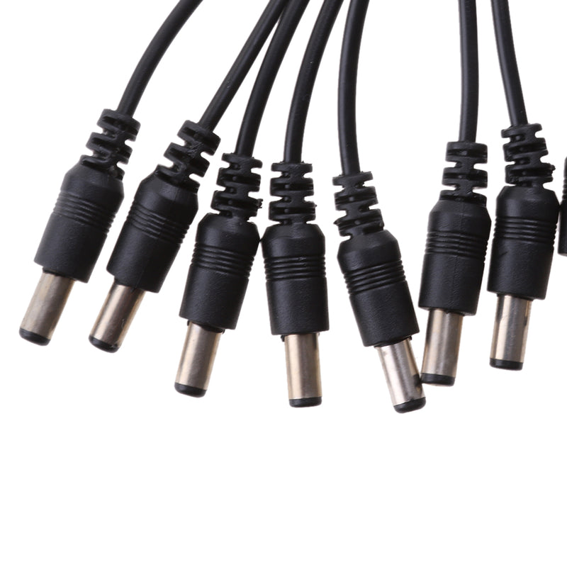 1 to 8 Way Power Adapter Splitter Cable Pigtails 12V DC 410mm/16''for CCTV Parking Camera Car Monitor