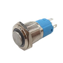 Waterproof Metal Button 16mm Self-locking ON/OFF Switch Latching with Red LED Ring Light for Car Boat