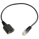 RJ9 Male Plug to 2 Port 3.5mm Female Phone Headset Audio Adapter Cable for for Avaya Yealink Phones 25cm