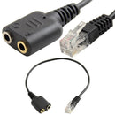 RJ9 Male Plug to 2 Port 3.5mm Female Phone Headset Audio Adapter Cable for for Avaya Yealink Phones 25cm