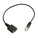 RJ9 Male Plug to 2 Port 3.5mm Female Phone Headset Audio Adapter Cable for for Avaya Yealink Phones 25cm