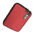 Universal Bilayer Travel Organize Bag, Electronics Cable Management Battery Phone Charger Case Waterproof Storage Bag,a Sleeve Pouch for iPad Small Size Red