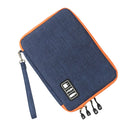 Travel Gear Organizer, Universal Bilayer Travel Organize Bag, Electronics Accessories Cable Management Battery Phone Charger Case Waterproof Storage Bag,a Sleeve Pouch for iPad Small Blue