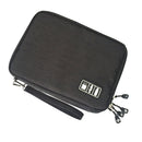 Universal Bilayer Travel Organize Bag, Electronics Cable Management Battery Phone Charger Case Waterproof Storage Bag,a Sleeve Pouch for iPad Small Size Black