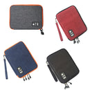 Portable Nylon Double Layer Electronics Travel Organizer Case Cosmetic Bag with Handle Strap for iPhone, iPad Air, iPad Mini, Adaptors, Chargers Large Grey