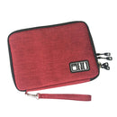Nylon Dual Layer Travel Phone Pad Charger Accessories Organizer Bag L Red