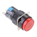Pushbutton Switch, DC 12V LED Lamp 3 Pin Latching Round Cap Push Button Switch Connectors 3A-250V/AC,5A/30VDC Red