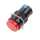 Pushbutton Switch, DC 12V LED Lamp 3 Pin Latching Round Cap Push Button Switch Connectors 3A-250V/AC,5A/30VDC Red