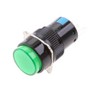 Pushbutton Switch, DC 12V LED Lamp 3 Pin Latching Round Cap Push Button Switch Connectors 3A-250V/AC,5A/30VDC Green
