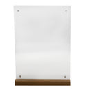 Double Sided Middle Insert Design Table Tent Menu Holder With Wood Base A5