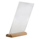 Double Sided Middle Insert Design Table Tent Menu Holder With Wood Base A5
