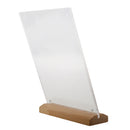 Double Sided Middle Insert Design Table Tent Menu Holder With Wood Base A5
