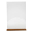 Double Sided Middle Insert Design Table Tent Menu Holder With Wood Base A4