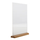 Double Sided Middle Insert Design Table Tent Menu Holder With Wood Base A4