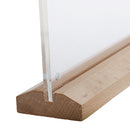 Double Sided Middle Insert Design Table Tent Menu Holder With Wood Base A4