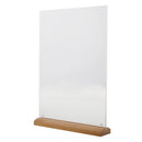 Double Sided Middle Insert Design Table Tent Menu Holder With Wood Base A4