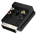 Switchable Scart Male to Scart Female M/F S-Video 3 RCA Audio Socket