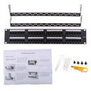 Cat 6 Pro Patch Panel, Unsheilded 48 Port Rackmount RJ45 19 Inch 2U Network Patch Panel Bracket