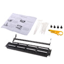 Cat 6 Pro Patch Panel, Unsheilded 48 Port Rackmount RJ45 19 Inch 2U Network Patch Panel Bracket