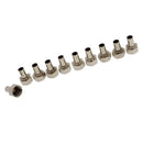 10 Pieces F Type Satellite Cable TV Connector Heads Adapter with Aluminium Rings