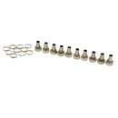 10 Pieces F Type Satellite Cable TV Connector Heads Adapter with Aluminium Rings