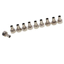 10 Pieces F Type Satellite Cable TV Connector Heads Adapter with Aluminium Rings